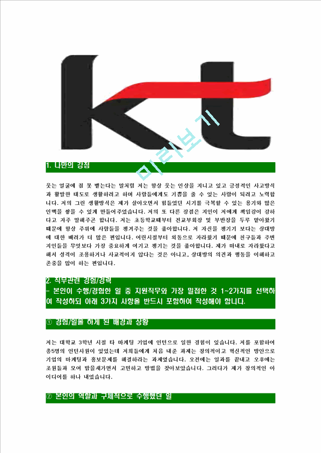 [KT-최신공채합격자기소개서] KT자기소개서,케이티자기소개서,KT합격자기소개서   (3 )
